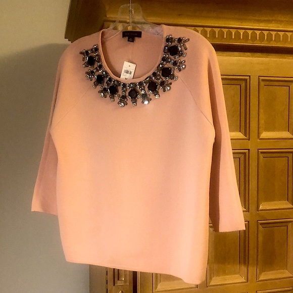 🌹🆕🌹 NWT Ann Taylor Embellished Neck Sweater, size M - Picture 4 of 4